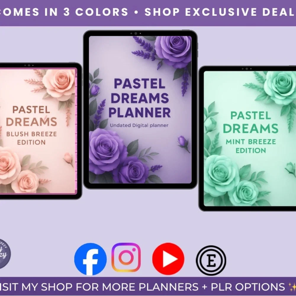 Pastel Dreams Planner Tablet Case - Blush Breeze Edition