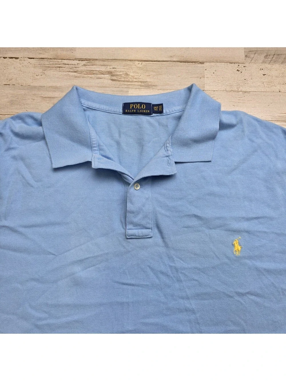Polo Ralph Lauren S/S Shirt 4XLT Tall Blue Cotton Pony Logo Golf Preppy Casual