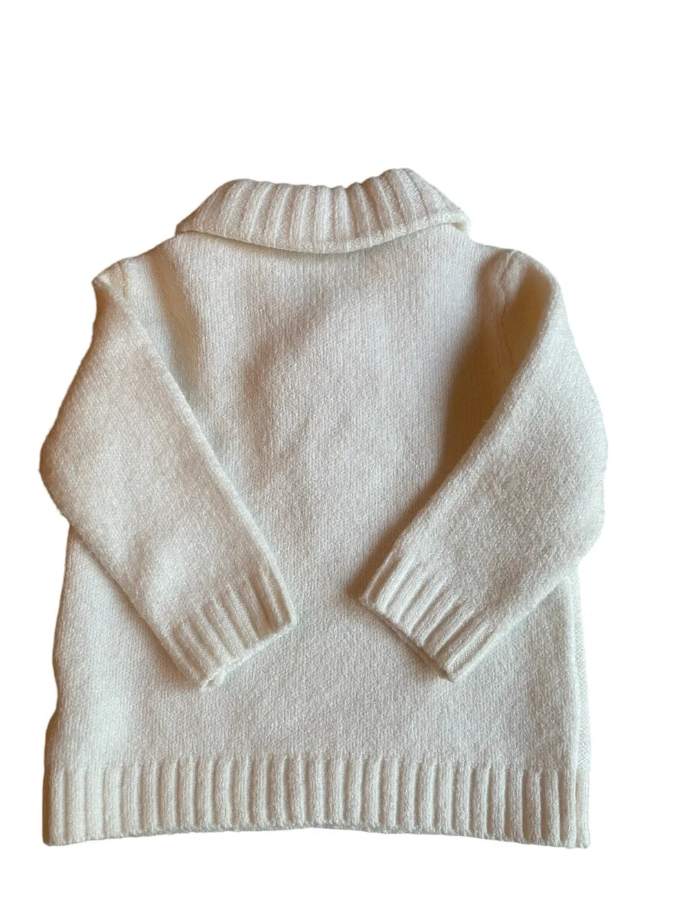 3/$25 Old Navy Unisex ToddlerCream Cable-Knit Shawl Collar V-Neck Sweater 6-12M