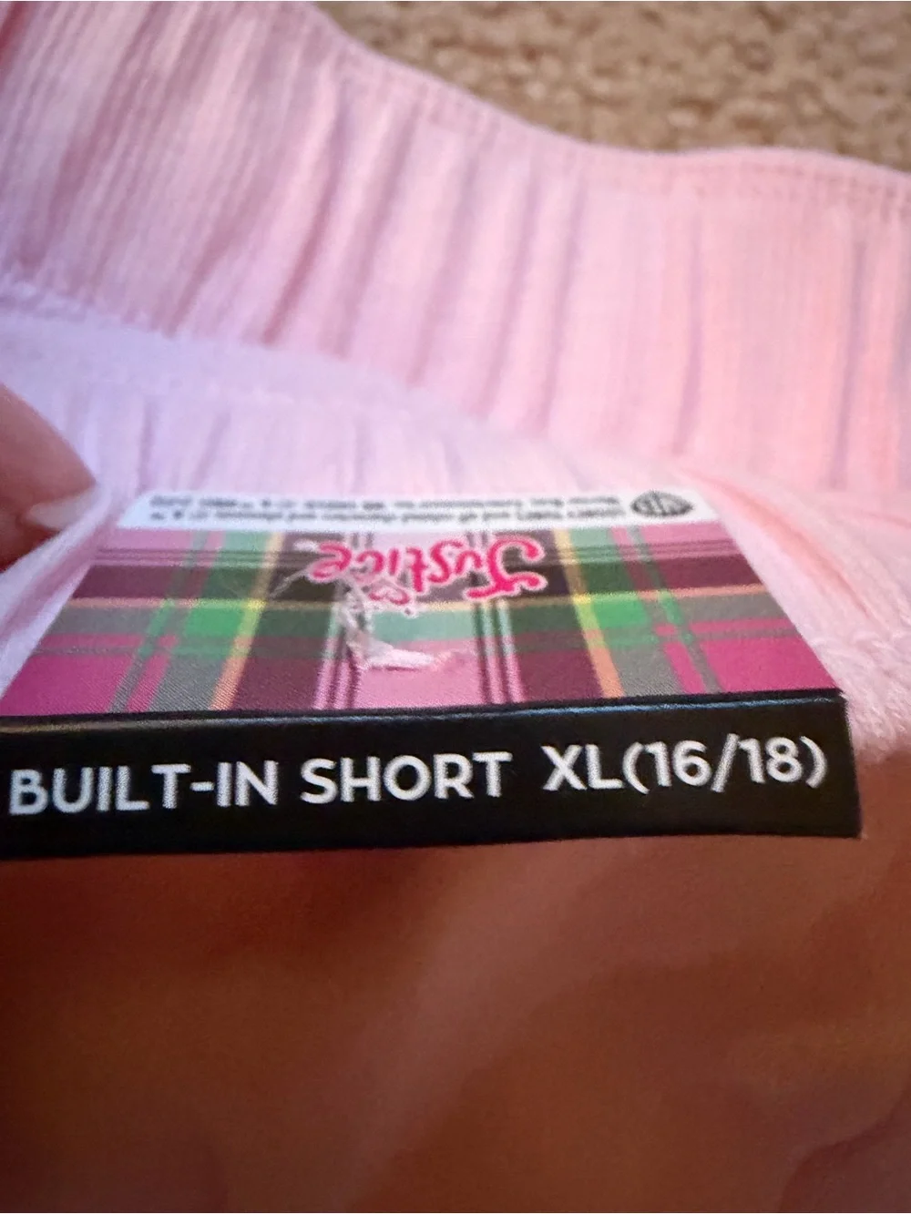 Justice Looney Tunes Lola Bunny Girls XL 16/18 Skirt Built In Shorts NWT